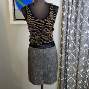 Y2K Bebe leather trimmed pencil skirt